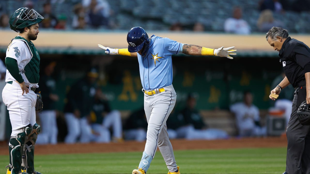 Jose Siri of the Tampa Bay Rays celebrates his home run with Brandon  News Photo - Getty Images