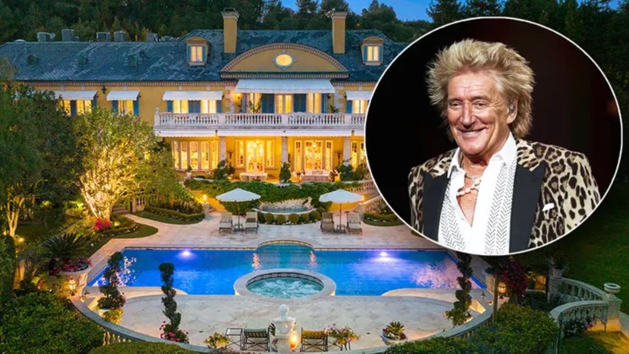 Tour Rod Stewart's English Country-Style Estate in Beverly Hills