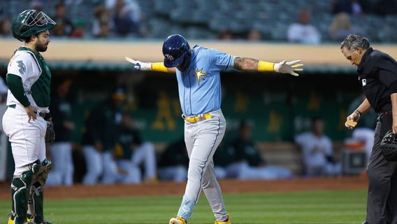Langeliers' 3-run double sends MLB-worst A's past MLB-best Tampa Bay Rays for season-best 6th straight win