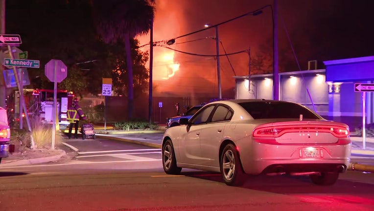 Tampa firefighters are battling a house fire on South Lincoln Avenue Friday morning. 