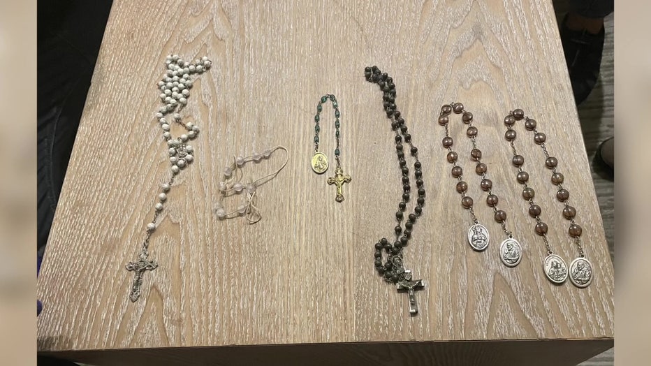 Rosary beads were found in the rubble. Noriega's grandmother was clutching her beads when she died.