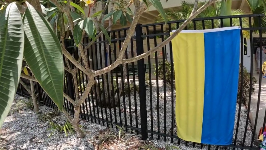 The Ukrainian flag at St. Patrick Catholic School is a symbol of inclusion.