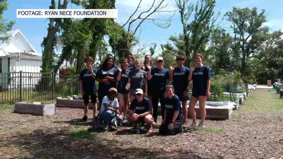 Student volunteers with the Ryan Nece Foundation. 