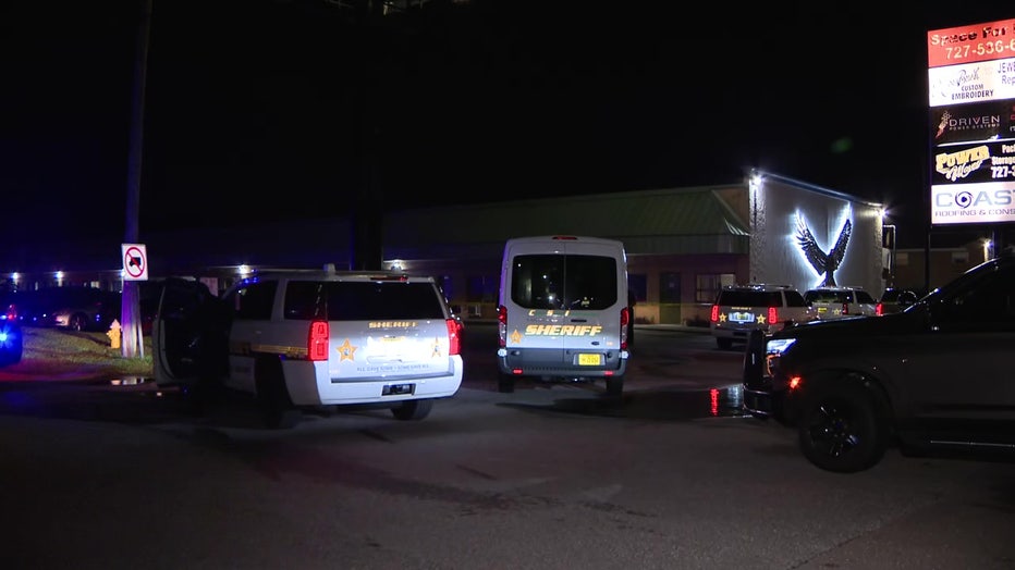 Patrol vehicles outside a fatal shooting in Largo. 