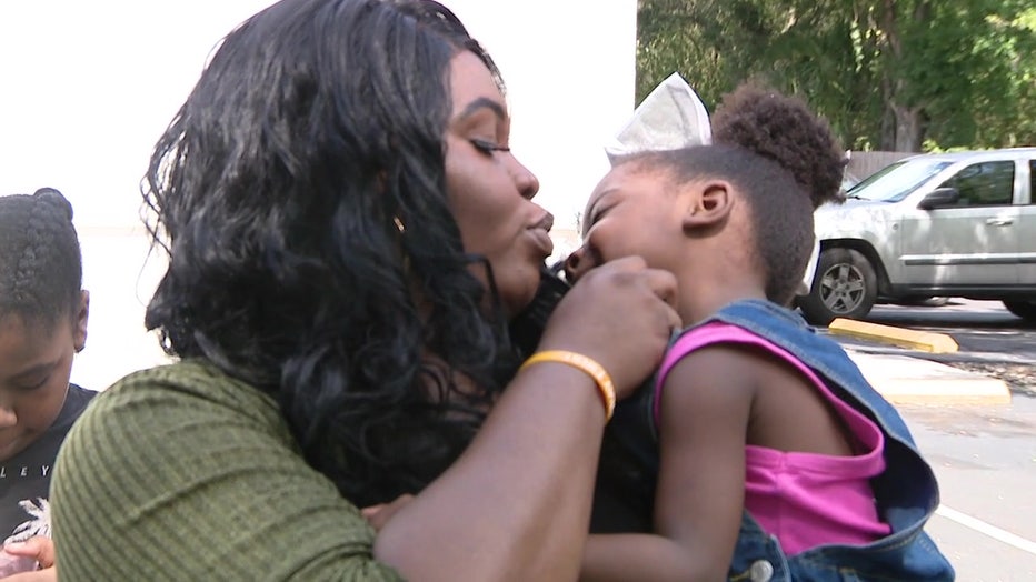 Vivian Acker with daughter.