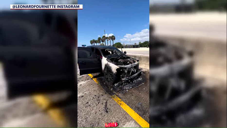 Former Bucs star Leonard Fournette’s car catches fire in the middle of ...