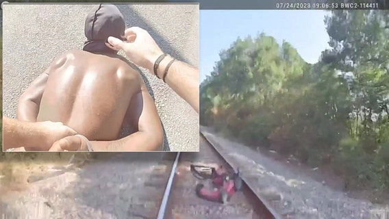 Video: Florida man pushing stolen lawn mower along railroad tracks arrested after chase