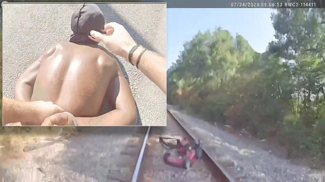 Video: Florida man pushing stolen lawn mower along railroad tracks arrested after chase