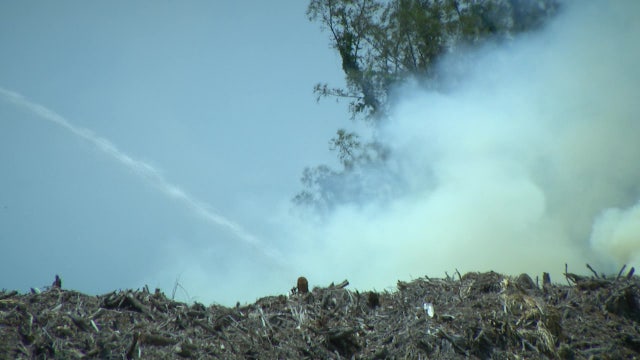 Two-alarm fire at Gaston’s Tree Debris Recycling facility extinguished