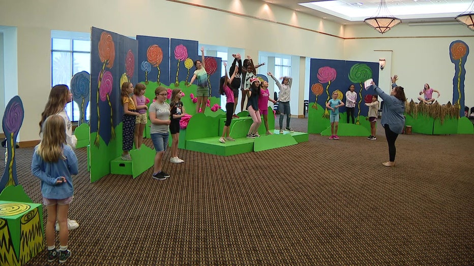 Campers are rehearsing for a Seussical Musical.