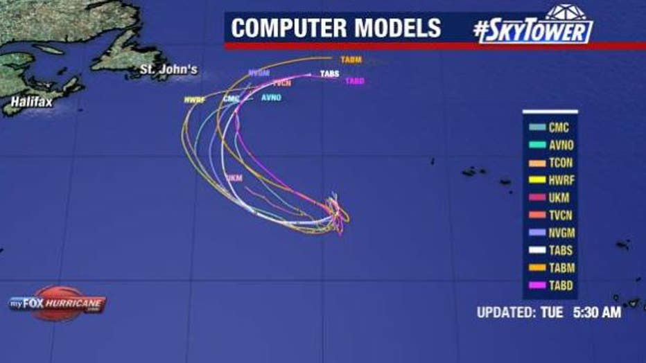 Computer models show Tropical Storm Don staying over open waters. 