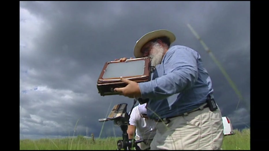 Clyde Butcher sets up his large-format camera. 
