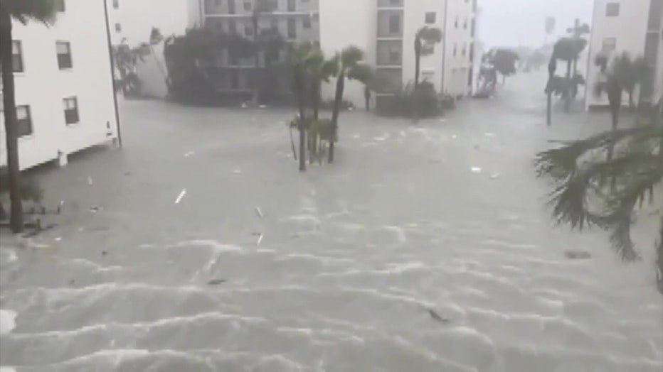 A time-lapsed video of the storm surge during Hurricane Ian was played at the summit. 