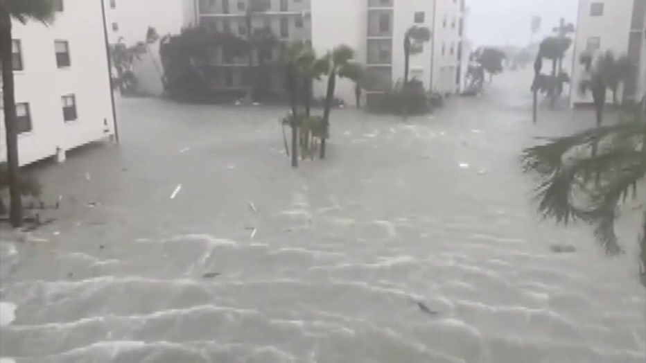 A time-lapsed video of the storm surge during Hurricane Ian was played at the summit.
