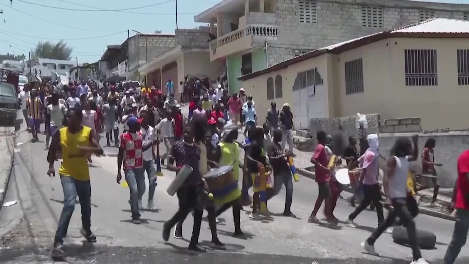 File: Protesters in Haiti. 