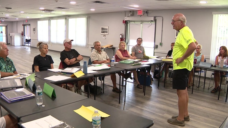 Community Emergency Response Team volunteers are trained in first aid, search and rescue.