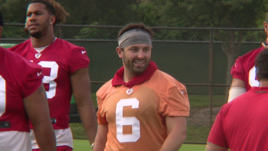 Bucs QBs Baker Mayfield, Kyle Trask to battle into training camp