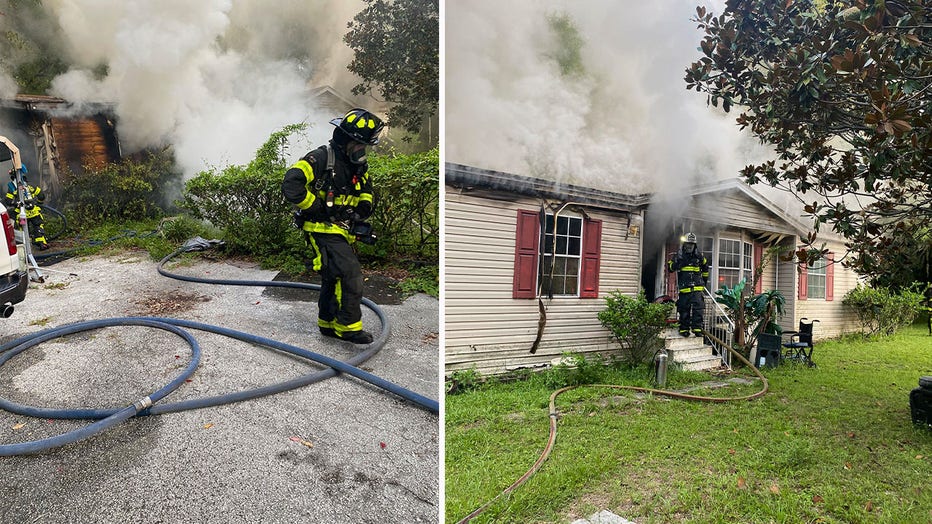 Firefighters did not find anyone in the home. 