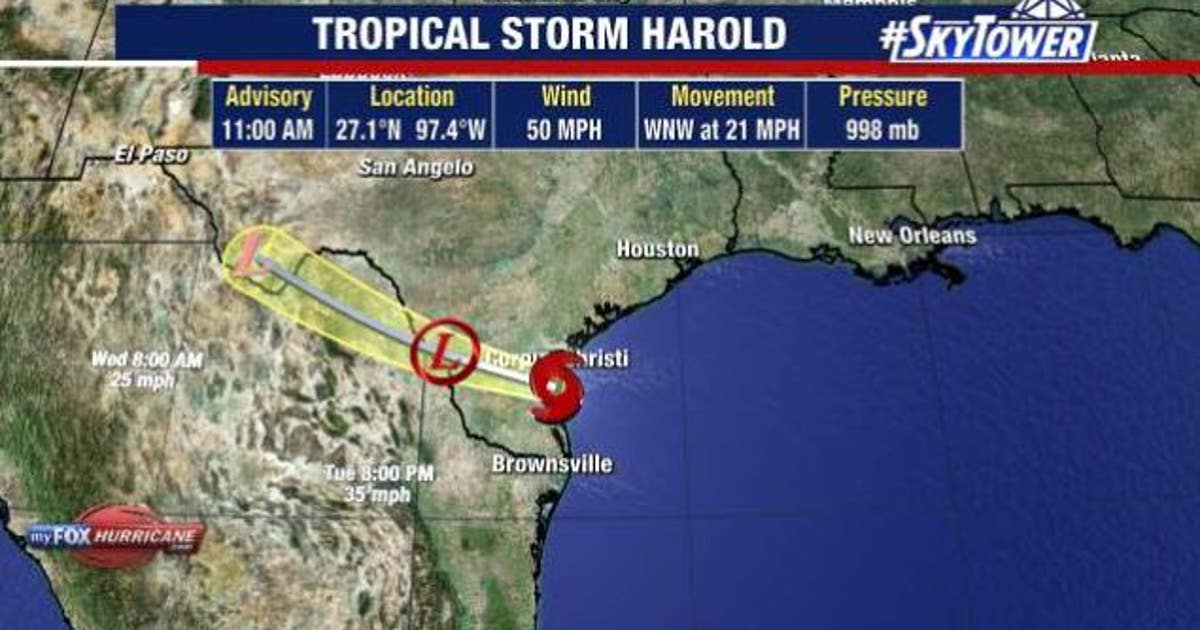 Tropical Storm Harold makes landfall in Texas as Tropical Storm ...