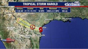 Tropical Storm Harold makes landfall in Texas as Tropical Storm Franklin takes aim at Hispaniola