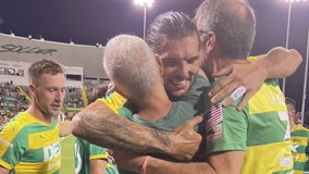 Rowdies defenseman celebrates first goal with mom battling cancer