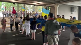 Dozens gather to celebrate Ukrainian Independence Day in St. Petersburg