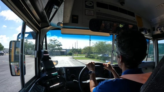Bay Area Bus drivers do dress rehearsal ahead of the first day of school