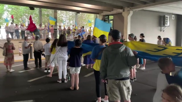 Dozens gather to celebrate Ukrainian Independence Day in St. Petersburg