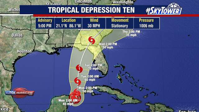 Invest 93L upgraded to tropical depression, bringing rain and severe weather to Florida