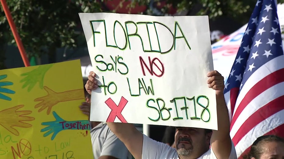 Many rallied to warn against the new state law.