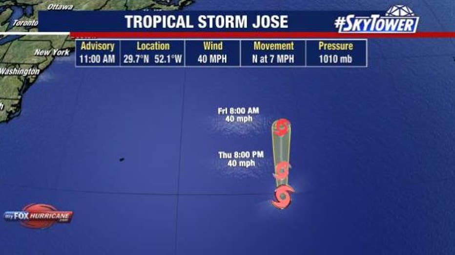 Tropical Storm Jose forms in Atlantic Ocean