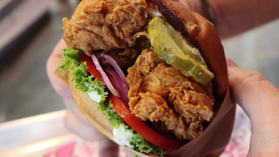 Six ounces of jumbo tenders are used for sandwiches.