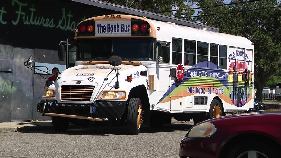 The Book Bus gives kids the opportunity to read during the summer.