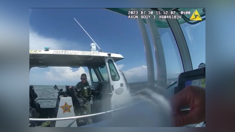 A Pinellas County deputy helped stop a runaway boat. Image is courtesy of the Pinellas County Sheriff's Office. 
