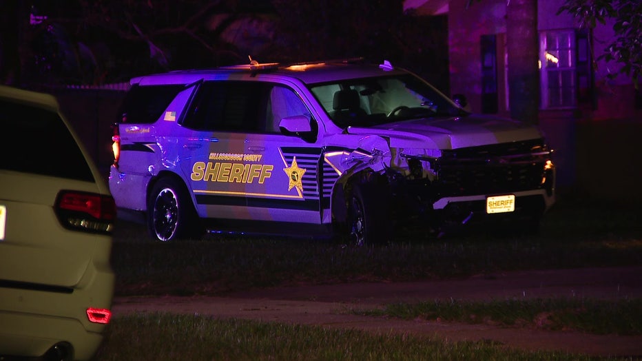 An HCSO deputy sustained minor injuries after an accused drunk driver ran a red light and crashed into him early Friday morning, according to investigators. 