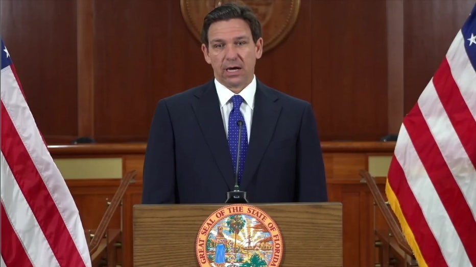 Ron DeSantis speaks at press conference announcing the suspension of State Attorney Monique Worrell.