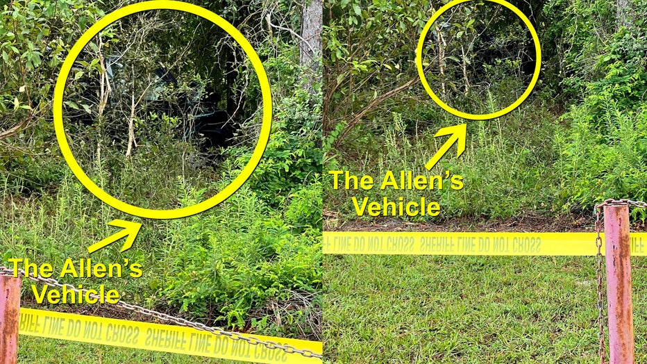 Images showing where the Allen's car was discovered courtesy of the Hernando County Sheriff's Office. 