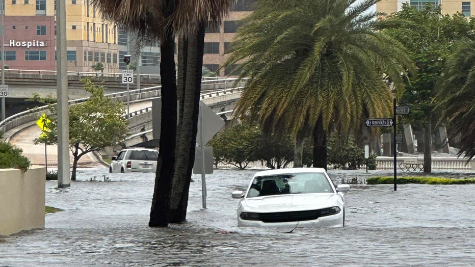 A car was underwater on Bayshore Blvd after storm surge caused severe flooding. Courtesy: City of Tampa