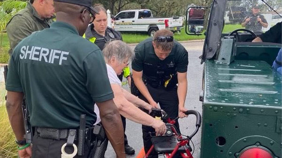 Pinellas County deputies rescued a Tarpon Springs woman after the hurricane. Courtesy: Pinellas County Sheriff's Office