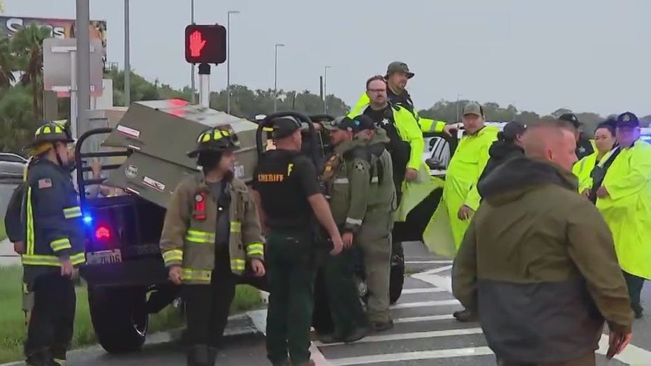 Emergency crews in Pasco County are working to rescue residents trapped in their homes following a storm surge caused by Hurricane Idalia.