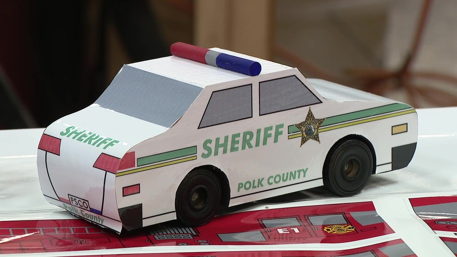 The toys are made from 4x4 wood.