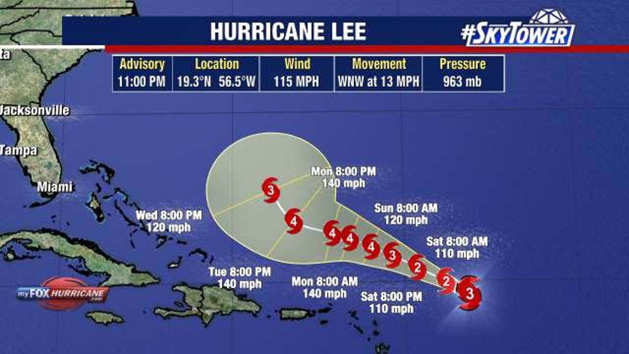 Hurricane Lee downgrades to Category 3 storm, Tropical Storm Margot ...