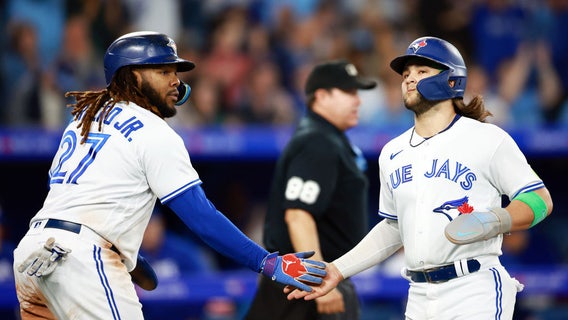 Kirk and Bichette push Blue Jays to brink of wild card berth with 11-4 win over Rays