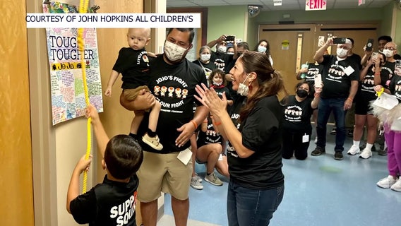 Family celebrates child being cancer free at Johns Hopkins All Children's Run