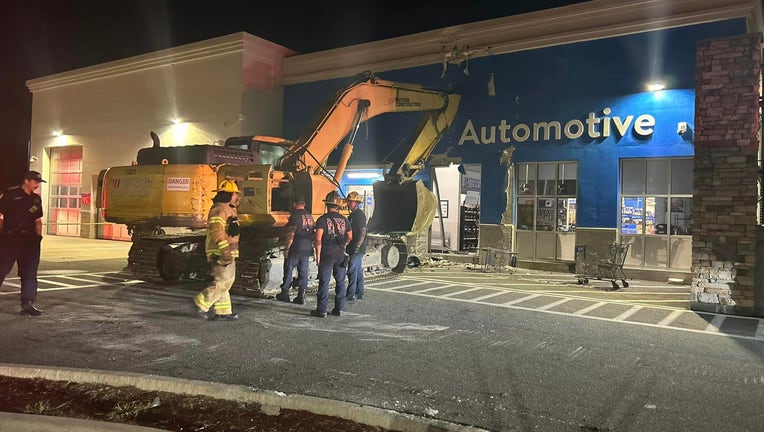 vA suspect drove a stolen excavator into a Florida Walmart. Image is courtesy of the Gainesville Police Department.