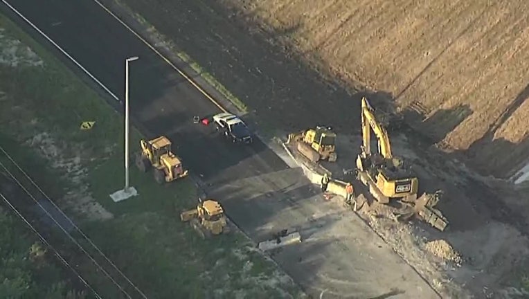Aerial view of scene where a fatal motorcycle crash occurred early Thursday morning.
