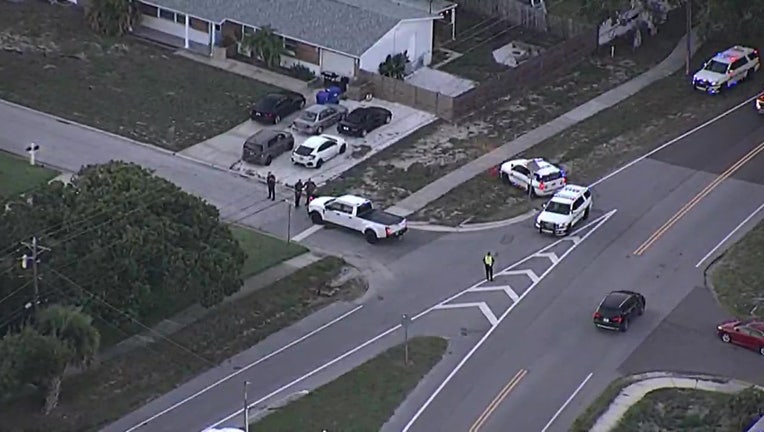 Aerial view of crash scene in which a 15-year-old was hit by a Pinellas County Sheriff's Office patrol vehicle.
