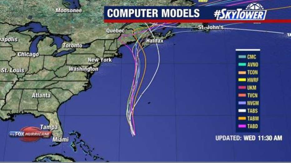 Computer models show Hurricane Lee making landfall in Southeast Canada or Maine over the weekend.