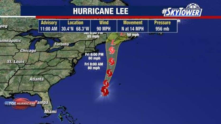 Hurricane Lee is expected to weaken to a tropical storm before making landfall. 