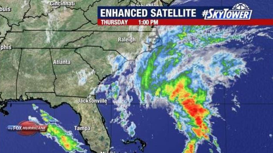 The outer rain bands and winds from Potential Tropical Cyclone 16 are expected to impact the Carolinas beginning Friday morning. 